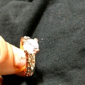 Diamonds in Rose Gold and Silver Tone Ring.